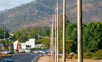 Banners can no longer be hung from these light poles along the Bruce Highway in Rockhampton. Banners can no longer be hung from these light poles along the Bruce Highway in Rockhampton.