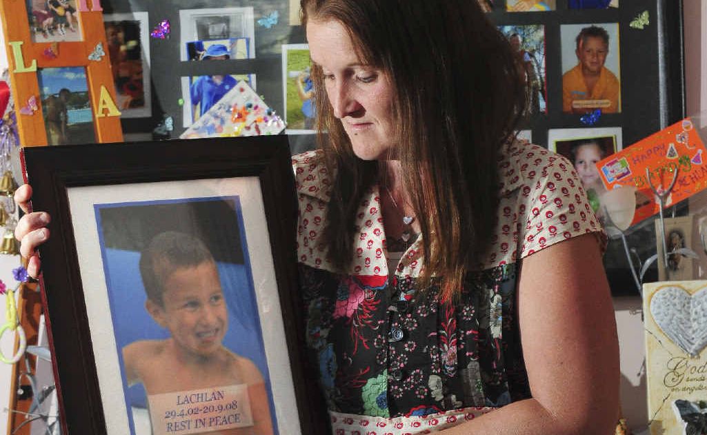 Kristy Pace looks at a photo of her son Lachlan, who drowned in his bath in 2008 during an epileptic fit. Kristy Pace looks at a photo of her son Lachlan, who drowned in his bath in 2008 during an epileptic fit.