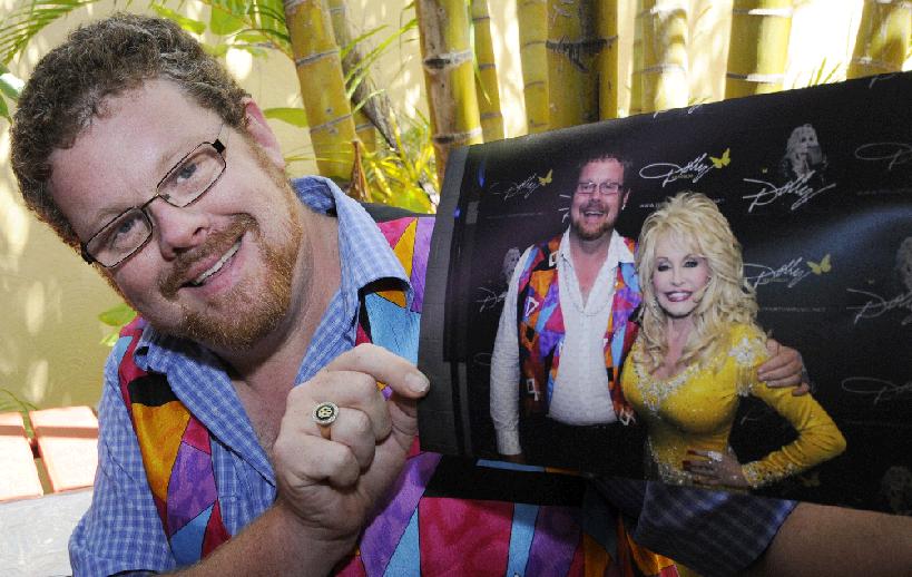 Joshua Fussell of Casino with one of his idols, Dolly Parton, who he met backstage at her recent Brisbane concert. He even got to sing with the megastar.