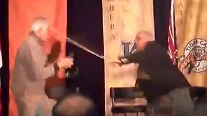 Joe Kapp and Angelo Mosca battle it out. Photo / YouTube Joe Kapp and Angelo Mosca battle it out. Photo / YouTube