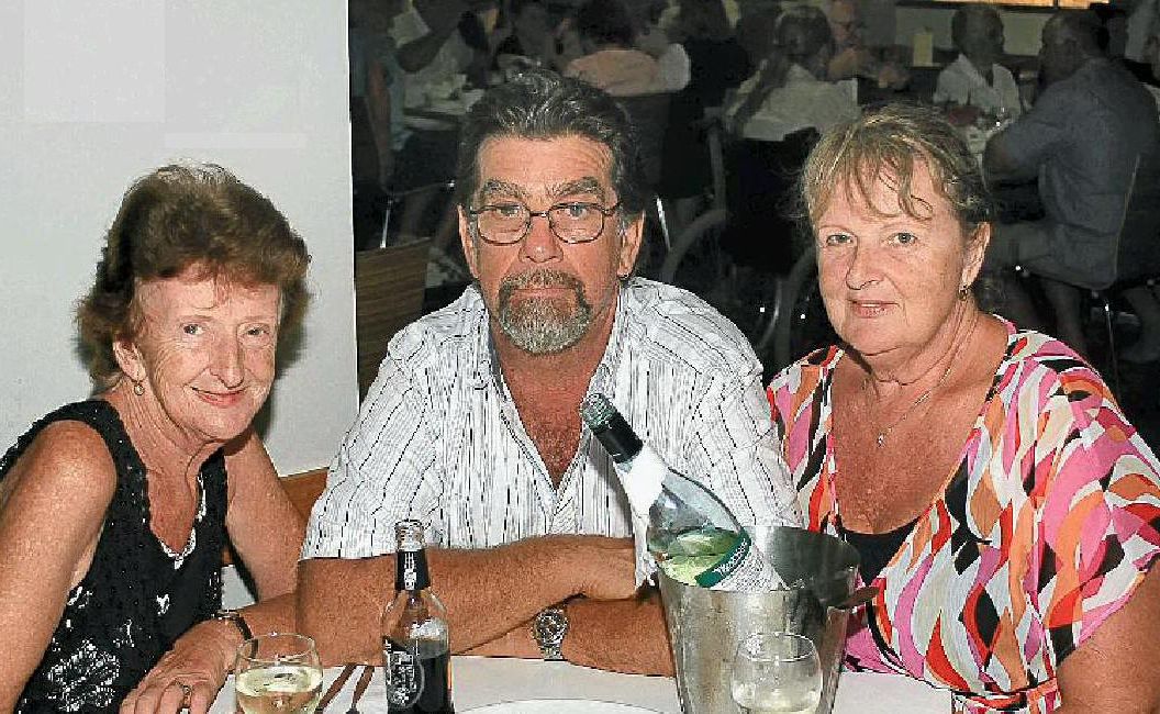 Local Jenny Podd enjoys the company and support given from both Guy and Joan Scheerlinck of Caboolture at the Hervey Bay Boat Club.