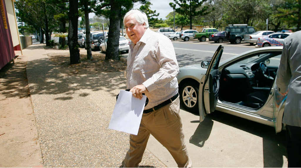 Mining magnate Clive Palmer arrives to address the business lunch in Yeppoon. Mining magnate Clive Palmer arrives to address the business lunch in Yeppoon.
