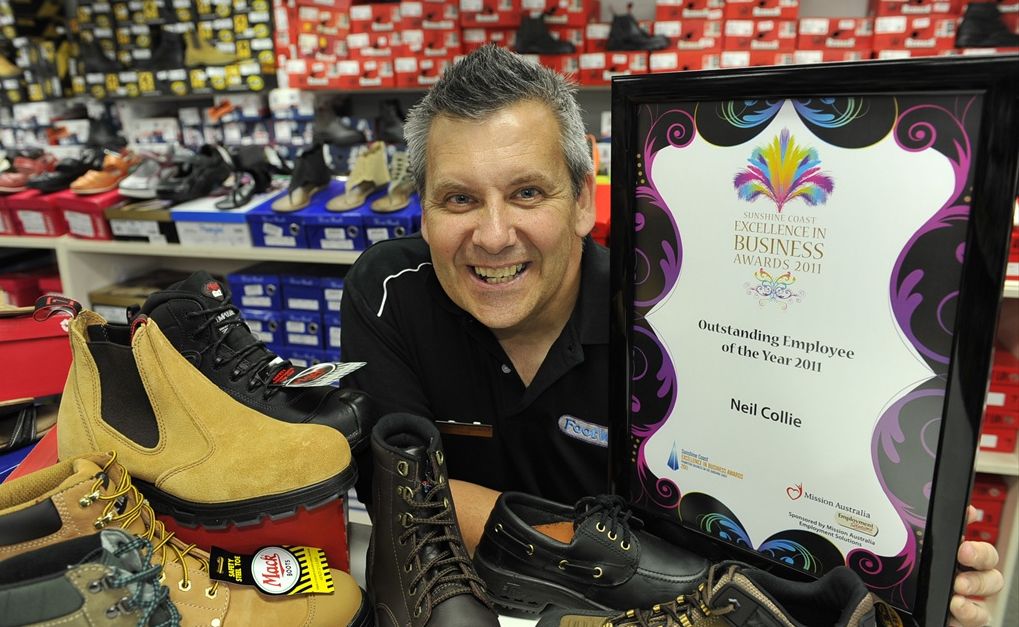The Coast's most outstanding employee for 2011, Neil Collie, of FootWorks Nambour. The Coast's most outstanding employee for 2011, Neil Collie, of FootWorks Nambour.