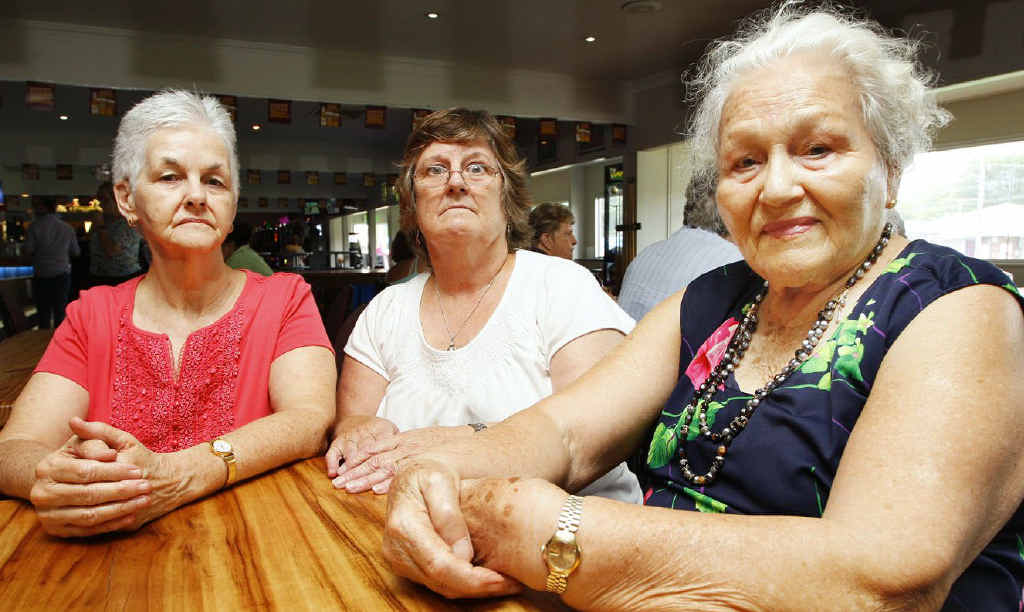 Pictured from left, Robyn Halliday, 66, Jean Orchard, 67, and Natalie Harris , 88, are unhappy with the proposal to increase federal politicians pay. Pictured from left, Robyn Halliday, 66, Jean Orchard, 67, and Natalie Harris , 88, are unhappy with the proposal to increase federal politicians pay.