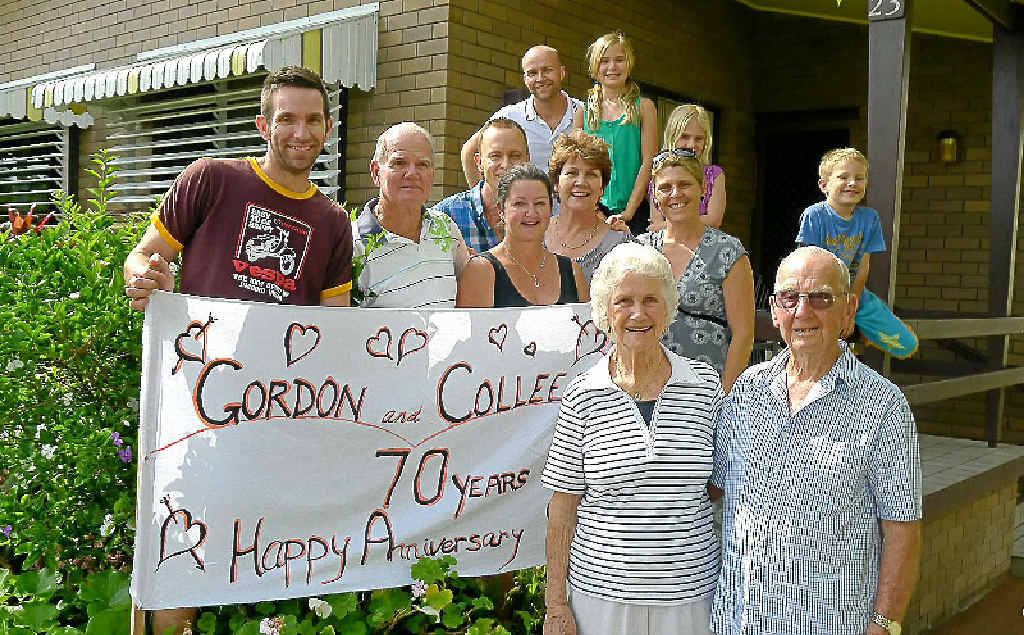 Four generations of the Wraight family celebrate Gordon and Colleen’s 70th wedding anniversary.