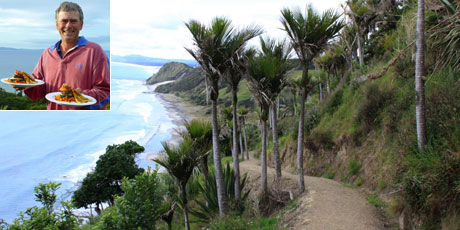 Jac Spyksma (inset) with some of the meals created by Catered Coast Walks: delicious sustenance for those attempting coastal tracks like the Mangawhai Cliffs walkway. Jac Spyksma (inset) with some of the meals created by Catered Coast Walks: delicious sustenance for those attempting coastal tracks like the Mangawhai Cliffs walkway.