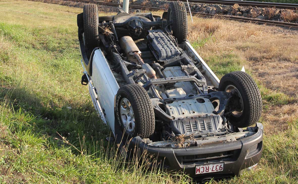 NO ONE INJURED: A Townsville man rolled his car on Wednesday afternoon about 5km north of Proserpine. NO ONE INJURED: A Townsville man rolled his car on Wednesday afternoon about 5km north of Proserpine.