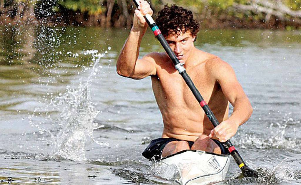 Kayak racer Bill Bain in training for his next race. Kayak racer Bill Bain in training for his next race.
