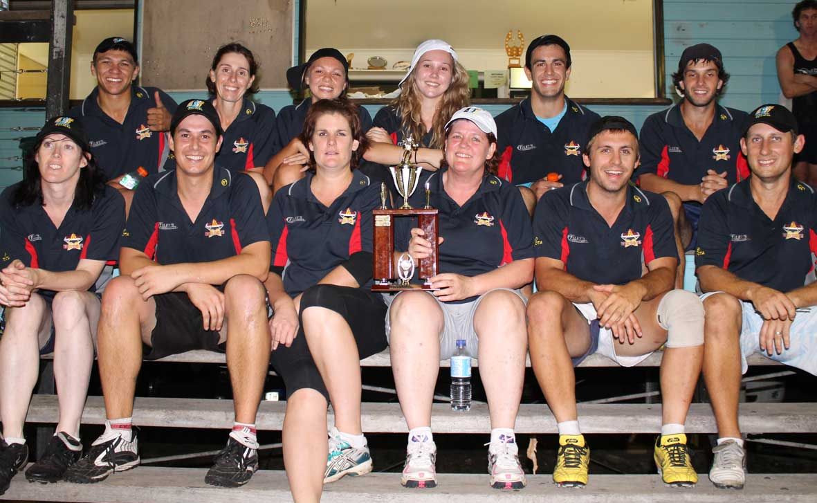 DONE IT AGAIN: Airlie Mixed have once again proven they are the team to beat in the Whitsundays after they took out Whitsunday Touch Association's A Grade grand final on Monday night. Back: Shaun Taylor, co-captain Nicky Ryan, Shanay Taylor, Hayley Lesage, Anton Zafir and Zak Powell. Front: Leigh Munro, Ben Whybird, Kym Hiscox, co-captain Sue Filby, Andrew Scotford and Sam Wilson. Photo Zac Bailey / Whitsunday Times DONE IT AGAIN: Airlie Mixed have once again proven they are the team to beat in the Whitsundays after they took out Whitsunday Touch Association's A Grade grand final on Monday night. Back: Shaun Taylor, co-captain Nicky Ryan, Shanay Taylor, Hayley Lesage, Anton Zafir and Zak Powell. Front: Leigh Munro, Ben Whybird, Kym Hiscox, co-captain Sue Filby, Andrew Scotford and Sam Wilson. Photo Zac Bailey / Whitsunday Times