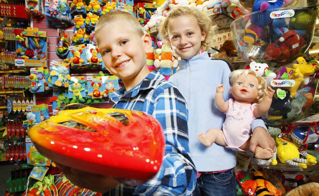 Jack and Chloe Wolters of Redbank prepare their Christmas wish lists at Mr Toys Toyworld at Redbank Plaza. Jack and Chloe Wolters of Redbank prepare their Christmas wish lists at Mr Toys Toyworld at Redbank Plaza.