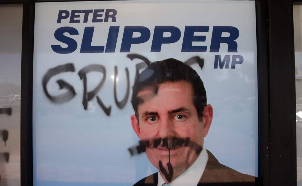 Peter Slipper's office has been hit by graffiti vandals. Peter Slipper's office has been hit by graffiti vandals.