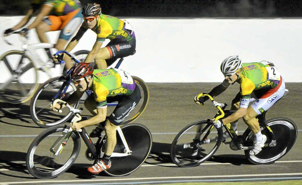 New Zealand’s Dylan Kennett and South Australian Alex Edmondson in the Bundaberg Sugar Cup on Wheels final. New Zealand’s Dylan Kennett and South Australian Alex Edmondson in the Bundaberg Sugar Cup on Wheels final.