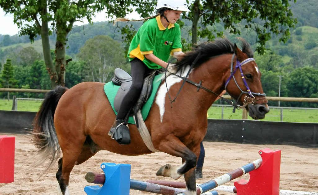 Young Amber Straton of Mountain Top shows her skills aboard Jewel. Young Amber Straton of Mountain Top shows her skills aboard Jewel.