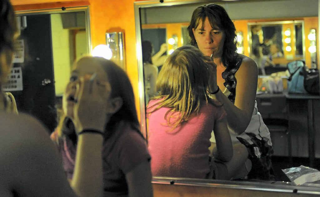 Amelia Ohl, 5, gets her make up done by mum Leanne. Amelia Ohl, 5, gets her make up done by mum Leanne.