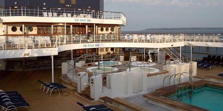 The Celebrity Century's pool deck. The Celebrity Century's pool deck.