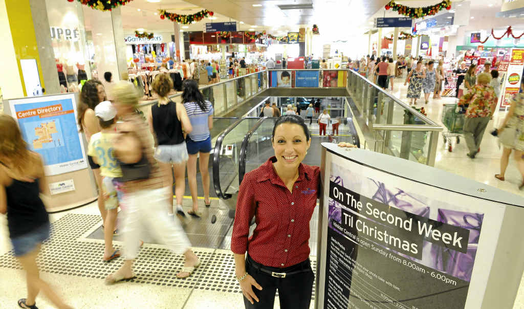 Hinkler Central’s Elysia Billingham among the Christmas shoppers in the centre. Hinkler Central’s Elysia Billingham among the Christmas shoppers in the centre.