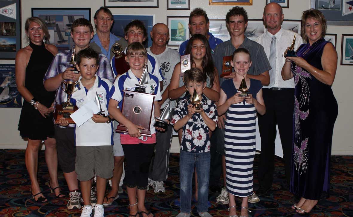 JUNIOR TROPHY TIME: Ali Swain, Jim Hayes, Allan McCarragher, Roger Stewart and Matt Flint (Back) Maddigan Dachs, Klaus Lorenz, Tyler Huson, Logan Dachs and Corrine Hendrikse-Vinci (Centre) and Hamish Swain, Eva Lorenz, Mack Mitchell and Elliana Mitchell at the presentation of junior sailing awards on Saturday night.
Photo Sharon Smallwood / Whitsunday Times JUNIOR TROPHY TIME: Ali Swain, Jim Hayes, Allan McCarragher, Roger Stewart and Matt Flint (Back) Maddigan Dachs, Klaus Lorenz, Tyler Huson, Logan Dachs and Corrine Hendrikse-Vinci (Centre) and Hamish Swain, Eva Lorenz, Mack Mitchell and Elliana Mitchell at the presentation of junior sailing awards on Saturday night.
Photo Sharon Smallwood / Whitsunday Times