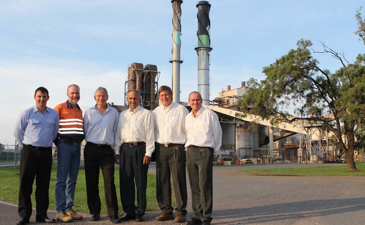 LOOKING FORWARD: Sucrogen's Craig Doyle, Russell Brown and Ian Glasson with Proserpine board members Lou Raiteri, Russell Biggs and Acting CEO Ian McBean at the entrance to the Proseerpine Mill. LOOKING FORWARD: Sucrogen's Craig Doyle, Russell Brown and Ian Glasson with Proserpine board members Lou Raiteri, Russell Biggs and Acting CEO Ian McBean at the entrance to the Proseerpine Mill.