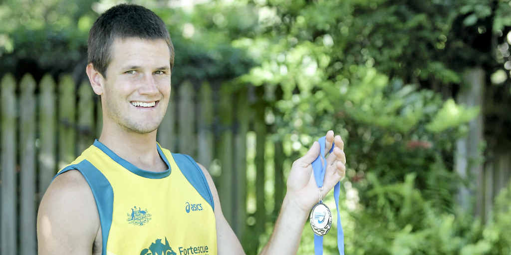 Matt Gohdes shows off his winning medal yesterday from the Champions Trophy in New Zealand. Matt Gohdes shows off his winning medal yesterday from the Champions Trophy in New Zealand.