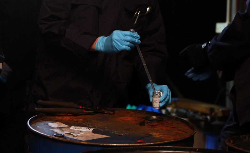 71kg of cocaine in hydraulic oil drums were seized from a shipping container at the Mackay railway yards in May this year. 71kg of cocaine in hydraulic oil drums were seized from a shipping container at the Mackay railway yards in May this year.
