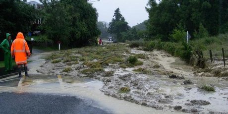 Beatsons Road in Nelson is one of many roads in the area that has been engulfed by a landslip. Beatsons Road in Nelson is one of many roads in the area that has been engulfed by a landslip.