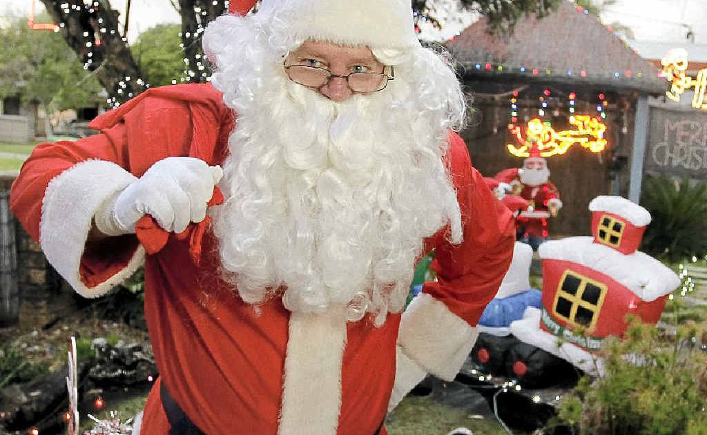 Terry Haden, who has played Santa for the past 15 years, is saddened that young thieves have stolen from his wishing well.. Terry Haden, who has played Santa for the past 15 years, is saddened that young thieves have stolen from his wishing well..