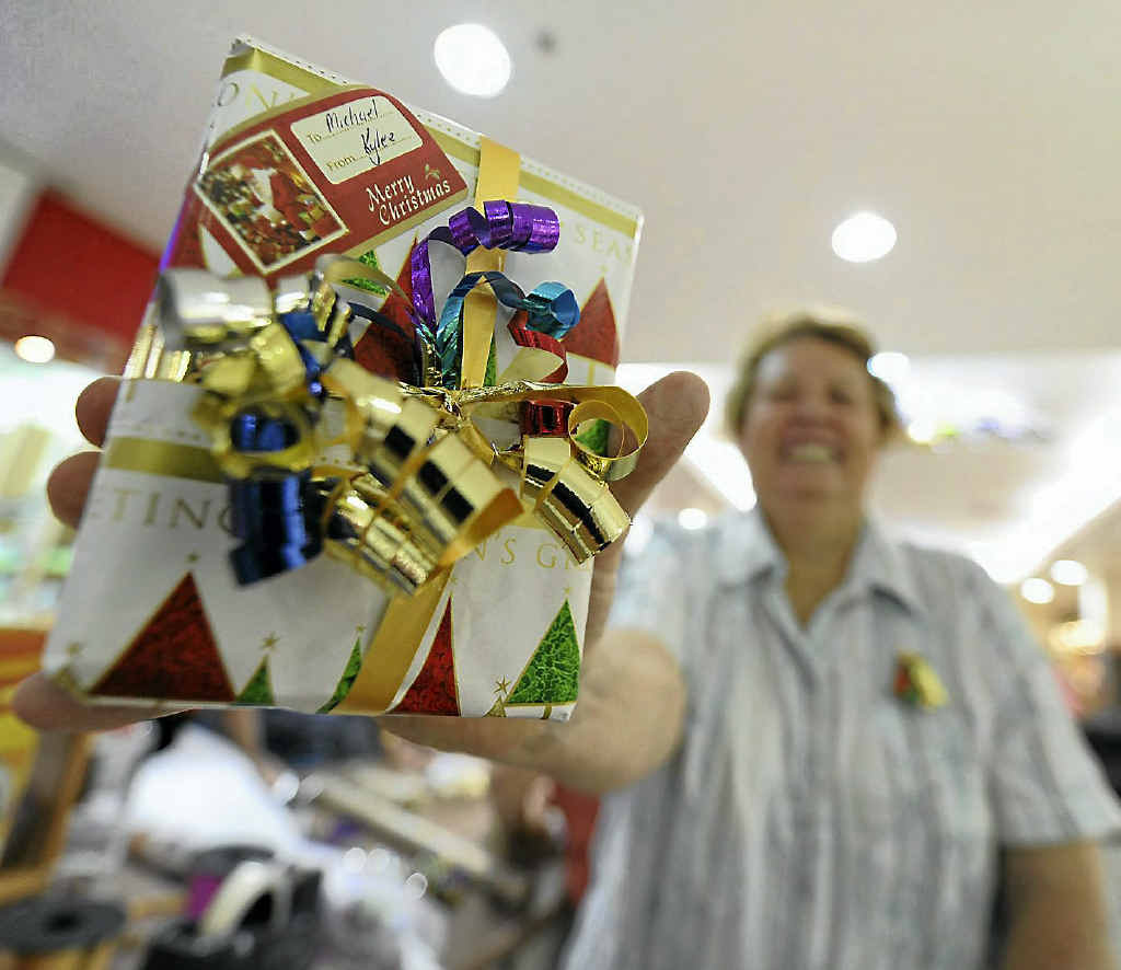 Norma Tanna is a volunteer wrapper at the Gladstone Kin Kora Shopping Centre, Stockland. Norma Tanna is a volunteer wrapper at the Gladstone Kin Kora Shopping Centre, Stockland.