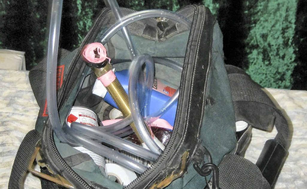A small portion of equipment found in the room at the motel. A small portion of equipment found in the room at the motel.