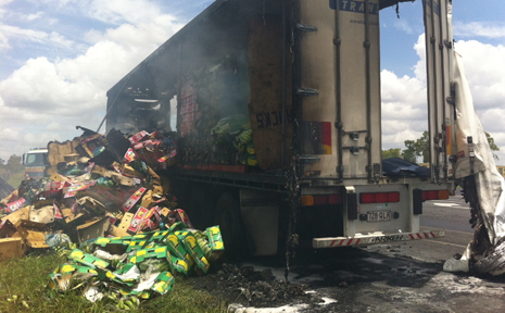 Authorities were called to this truck fire at Marlborough this morning. Authorities were called to this truck fire at Marlborough this morning.