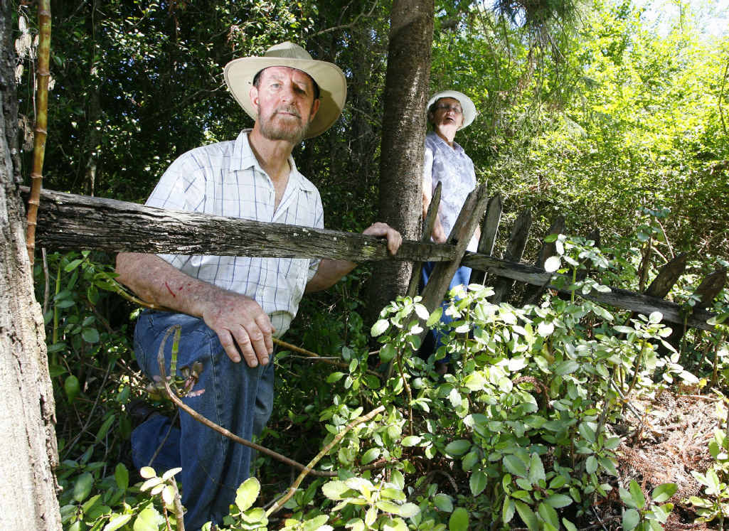 Len Mahon and Elaine Peet stand next to an early church graveyard near Bluestone Corner on Pine Mountain Rd. Len Mahon and Elaine Peet stand next to an early church graveyard near Bluestone Corner on Pine Mountain Rd.