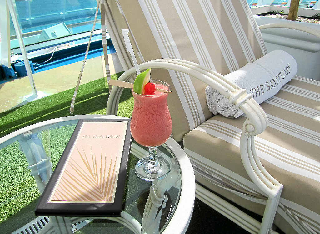 Sit back, relax and cool off with a smoothie or cocktail at The Sanctuary on the top deck. Sit back, relax and cool off with a smoothie or cocktail at The Sanctuary on the top deck.