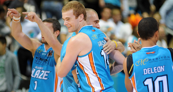 Gold Coast Blaze celebrate in happier times. Gold Coast Blaze celebrate in happier times.
