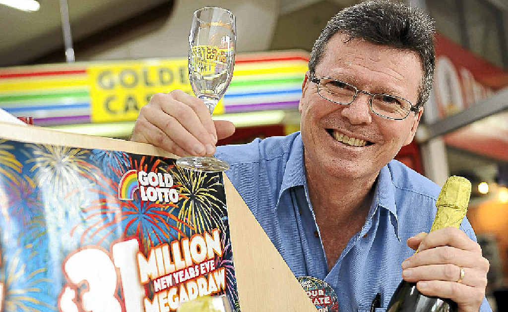 McCracken’s Newsagency owner Neal Hinrichs wishes everyone the best of luck for the New Year's Eve $31 million megadraw. McCracken’s Newsagency owner Neal Hinrichs wishes everyone the best of luck for the New Year's Eve $31 million megadraw.