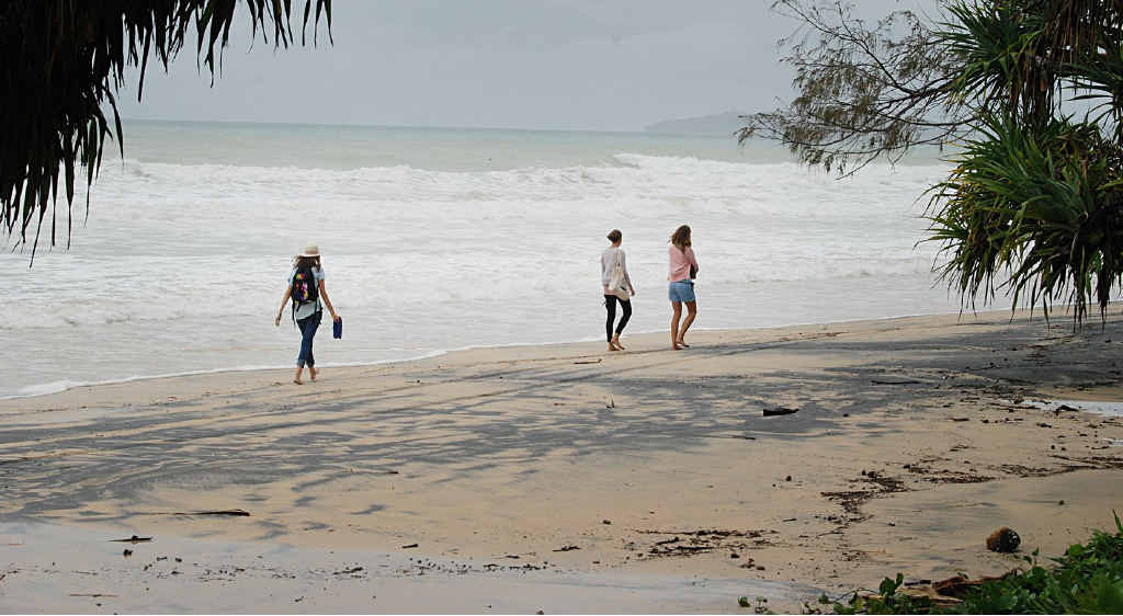 Tourists on Rainbow Beach. Tourists on Rainbow Beach.