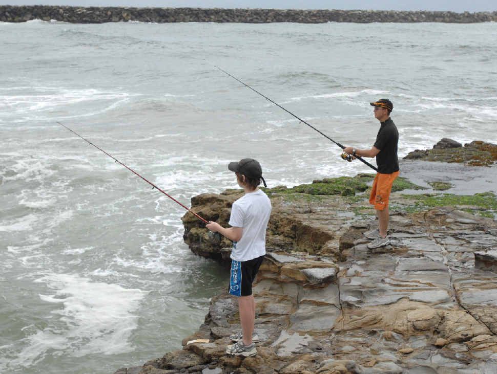 People fishing off rocks are urged to check the warnings this week.