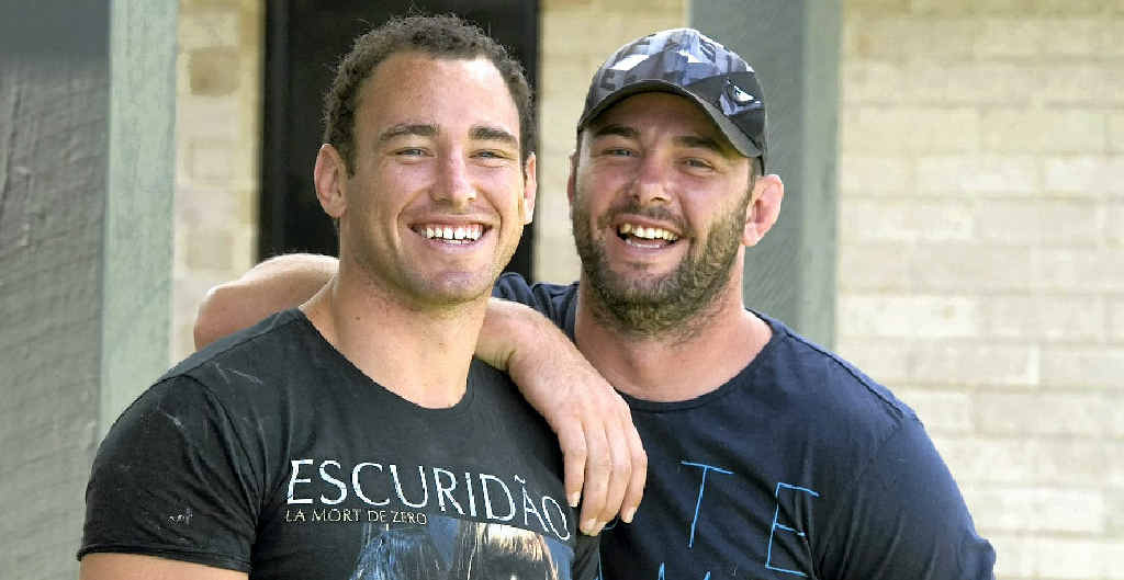 NRL player brothers Ben (left) and Jaiman Lowe took some time out from pre-season training to relax at home over Christmas. NRL player brothers Ben (left) and Jaiman Lowe took some time out from pre-season training to relax at home over Christmas.
