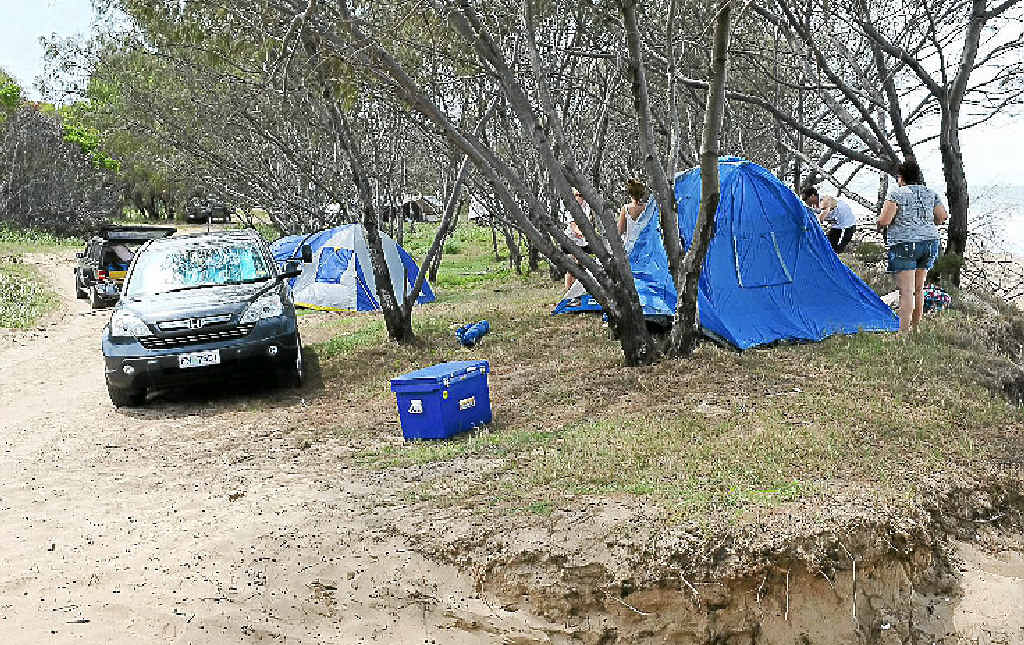 Campers at Norval Park campsite north of Miara on the Yandaran coast. Campers at Norval Park campsite north of Miara on the Yandaran coast.