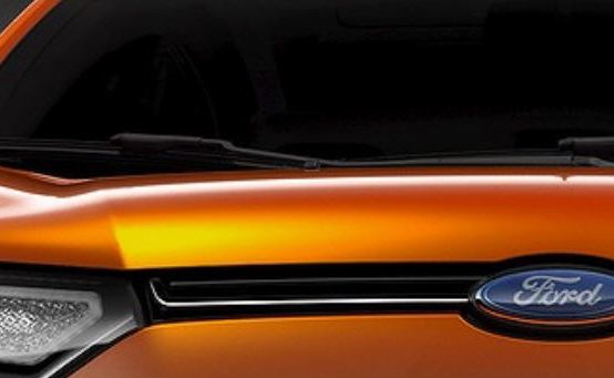 A teaser image of the Ford EcoSport. A teaser image of the Ford EcoSport.