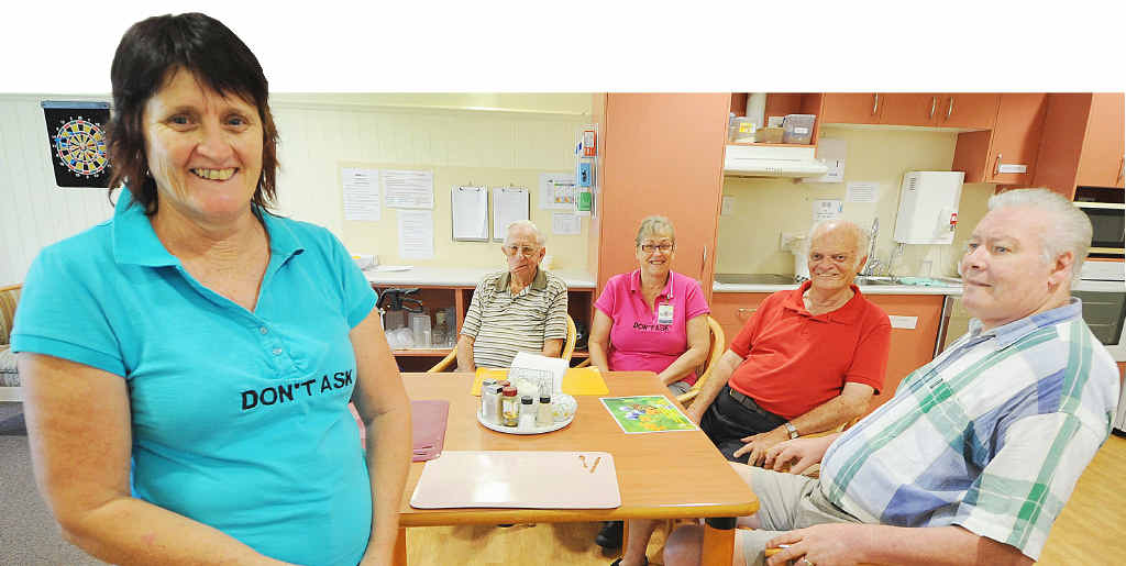 Groundwater Lodge carers Leonnie Davis and Ivy McAuley, with residents Les Waldron, Peter Booth and Bill MacNab, are ready to share their facilities with neighbours from a planned development next door. Groundwater Lodge carers Leonnie Davis and Ivy McAuley, with residents Les Waldron, Peter Booth and Bill MacNab, are ready to share their facilities with neighbours from a planned development next door.
