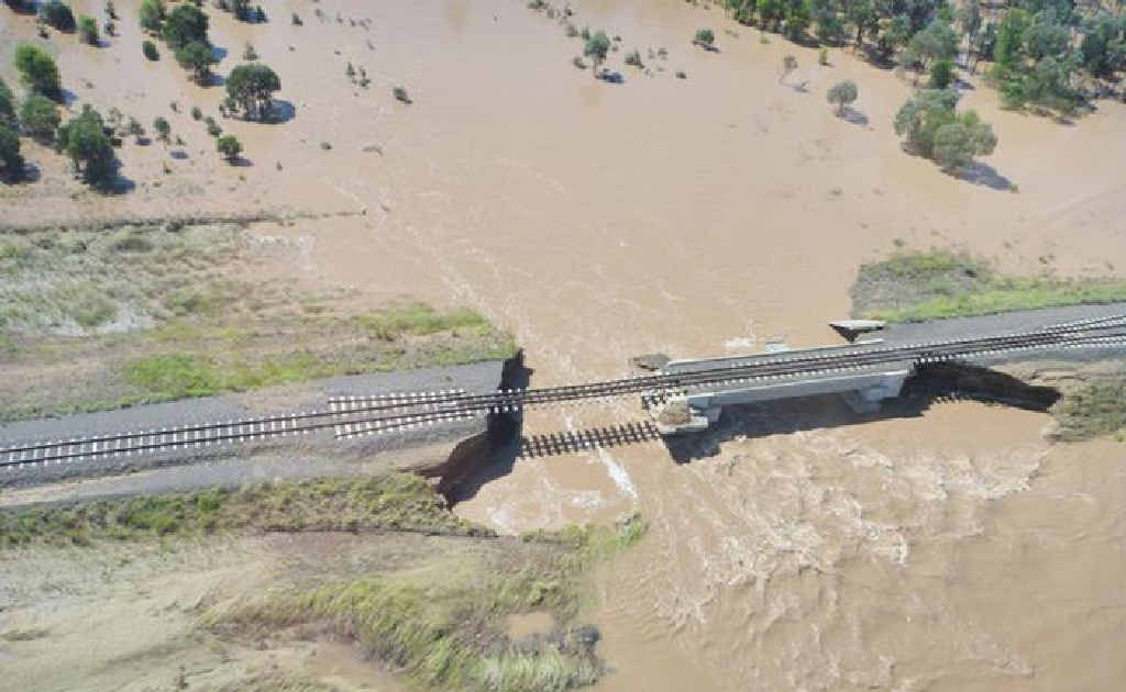 The Rolleston rail line was not the only infrastructure to be damaged during the floods. The Rolleston rail line was not the only infrastructure to be damaged during the floods.