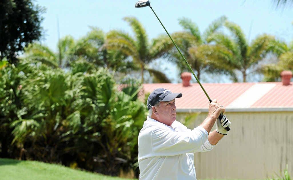 Channel Seven sales manager Paul Elliott tees off on the first at Channel 7 Challenge at the Coral Cove Golf Club. Channel Seven sales manager Paul Elliott tees off on the first at Channel 7 Challenge at the Coral Cove Golf Club.