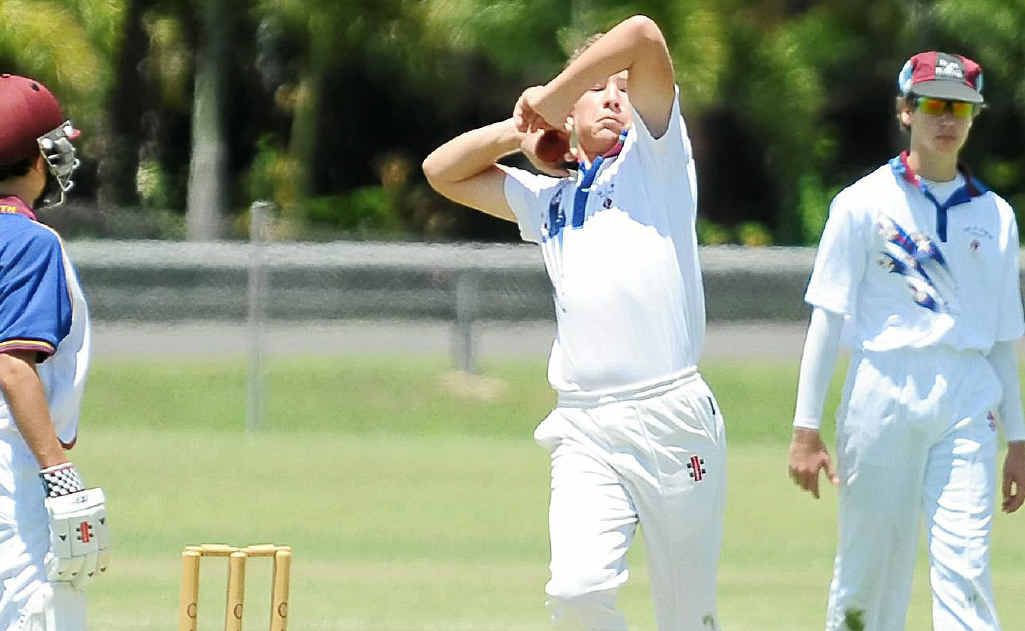 Darling Downs bowler Brendan Buckley bowls against Brisbane North at Salter Oval. Darling Downs bowler Brendan Buckley bowls against Brisbane North at Salter Oval.