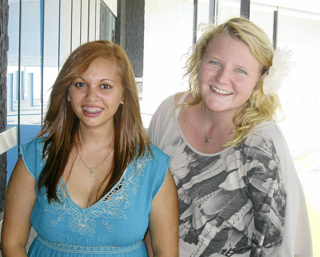 Hope Brown and Charea Burnett are heading to the beach, while the sun is still out.