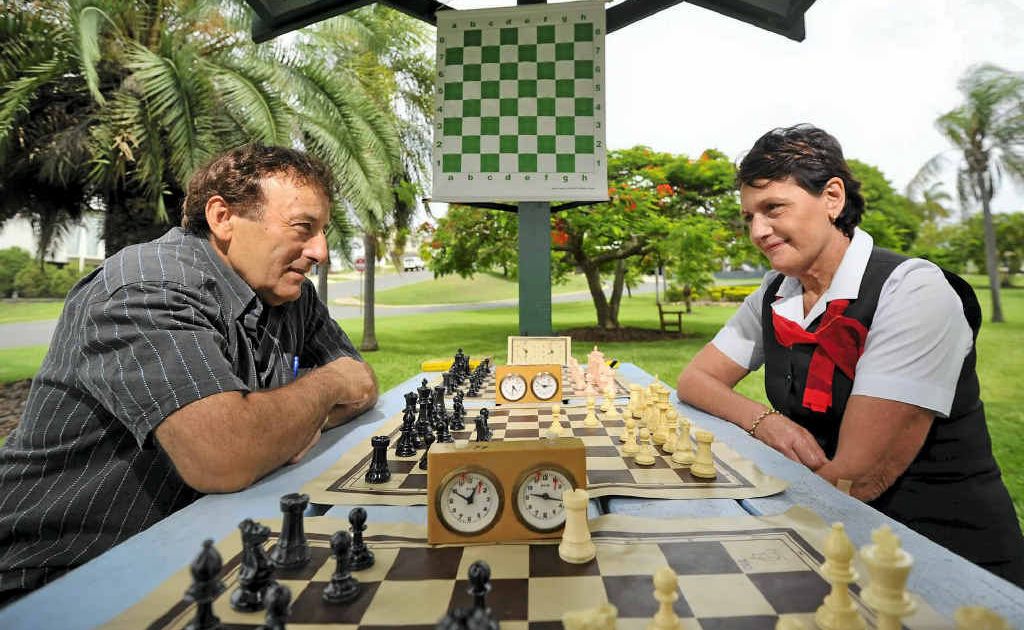 Louie Radovanovic and Virginia Larney engage in that old game of brain exercise, chess. Louie Radovanovic and Virginia Larney engage in that old game of brain exercise, chess.