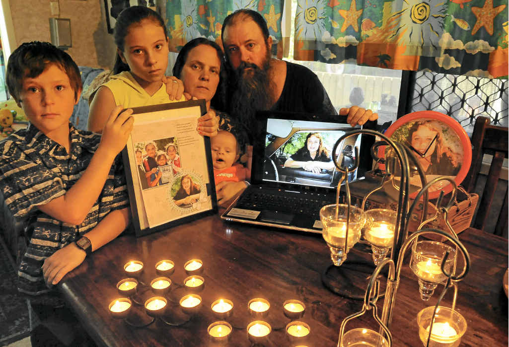 Mikey, Kiara, Jenny, baby Rocko and Mick Peet held a candlelight vigil for Lateesha Nolan the day before police announced the search for the man accused of murdering her was being scaled down. Mikey, Kiara, Jenny, baby Rocko and Mick Peet held a candlelight vigil for Lateesha Nolan the day before police announced the search for the man accused of murdering her was being scaled down.