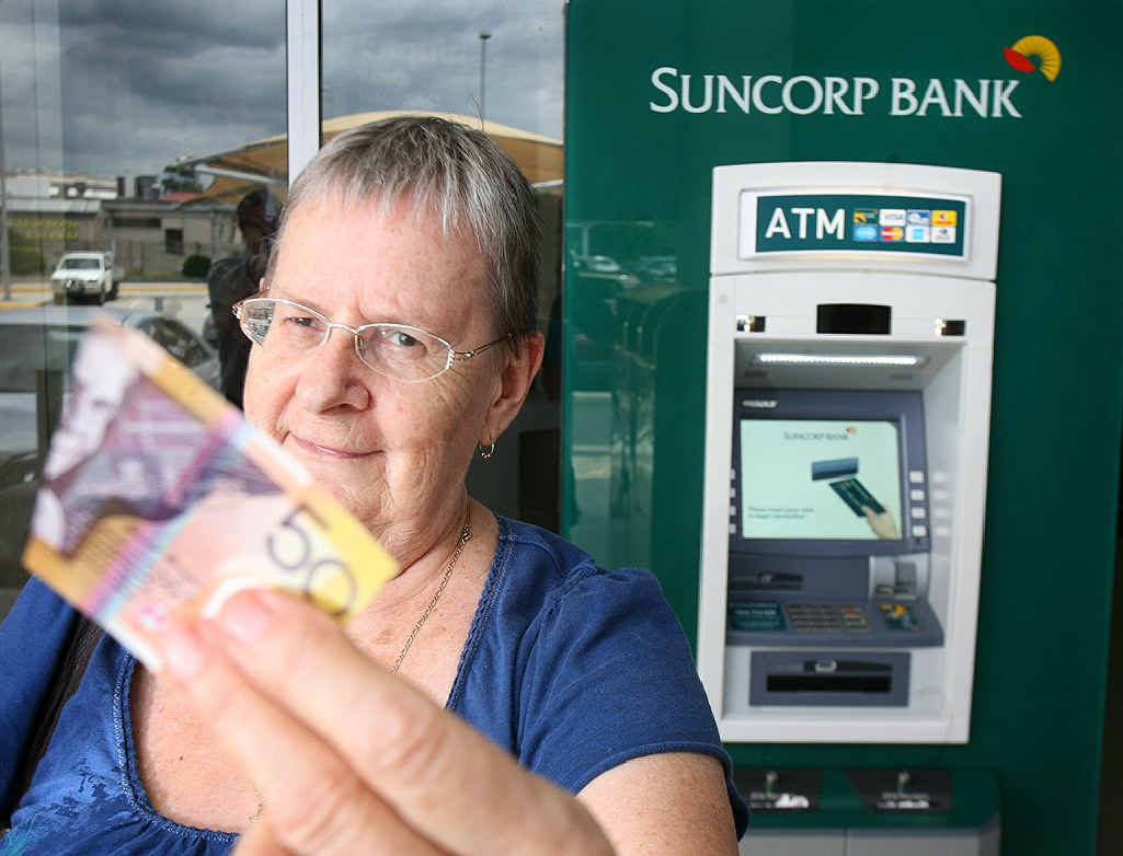 Maria Smith had a Suncorp ATM dish her a $50 note that was cut in half. Maria Smith had a Suncorp ATM dish her a $50 note that was cut in half.