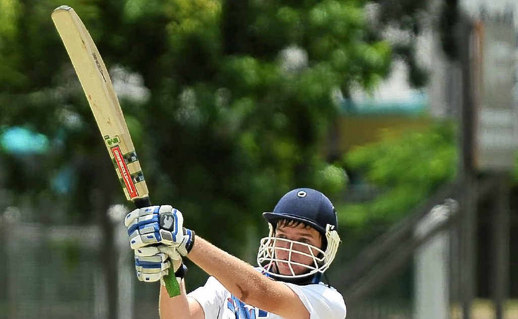 Darling Downs South West Queensland batsman Ben Itzstein lashes out at Salter Oval. Darling Downs South West Queensland batsman Ben Itzstein lashes out at Salter Oval.