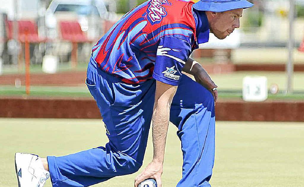 Mathew Pieterson, of St Johns Park in Sydney, on the mat in the Summerland Singles final at the Ballina Bowling Club yesterday. Mathew Pieterson, of St Johns Park in Sydney, on the mat in the Summerland Singles final at the Ballina Bowling Club yesterday.