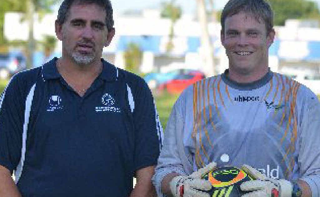 Emerald Eagles coach John Salogni and keeper Glenn Gilmore are looking forward to meeting the Cougars at Blackwater. Emerald Eagles coach John Salogni and keeper Glenn Gilmore are looking forward to meeting the Cougars at Blackwater.
