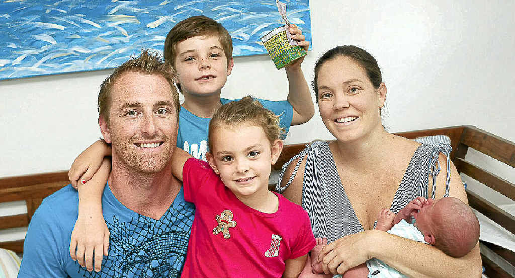 Lee and Hayley Miles with their children Beau, Kya and baby Malachy are saving their money for holidays in the UK. Lee and Hayley Miles with their children Beau, Kya and baby Malachy are saving their money for holidays in the UK.